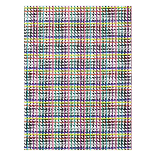 Veelkleurige lijnen op geplakt houndstooth ontwerp tafelkleed (Voorkant)