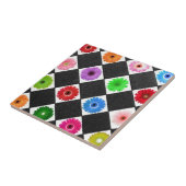 veelkleurige madeliefje tegeltje (Zijkant)