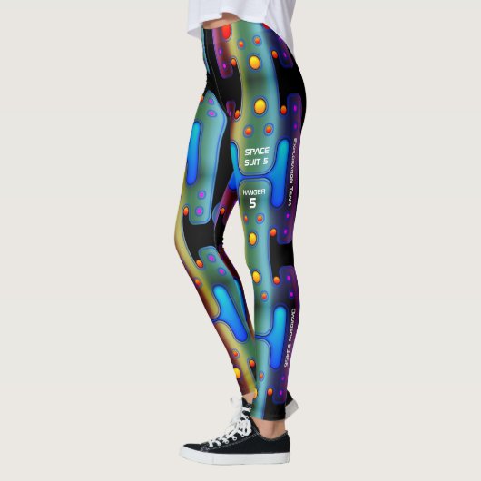 Veelkleurige Metallic Mechanical Android Robot Leggings (Links)