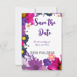Veelkleurige minimalistische bloemenwinkel Save Th Save The Date