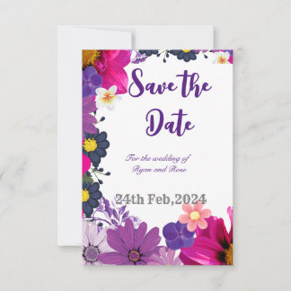 Veelkleurige minimalistische bloemenwinkel Save Th Save The Date
