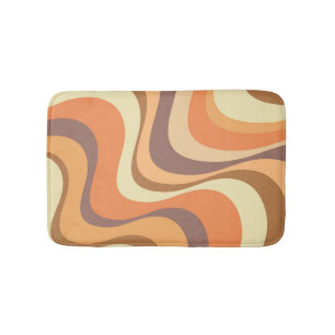 Veelkleurige moderne retro golven ontwerp badmat