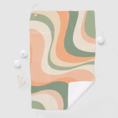 Veelkleurige moderne retro golven ontwerp golfhanddoek (Insitu)