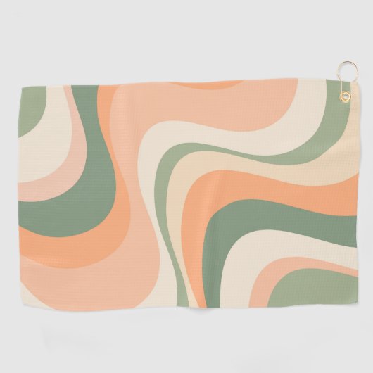 Veelkleurige moderne retro golven ontwerp golfhanddoek (Horizontaal)