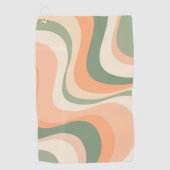 Veelkleurige moderne retro golven ontwerp golfhanddoek (Voorkant)