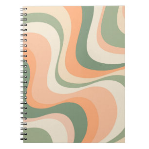 Veelkleurige moderne retro golven ontwerp notitieboek