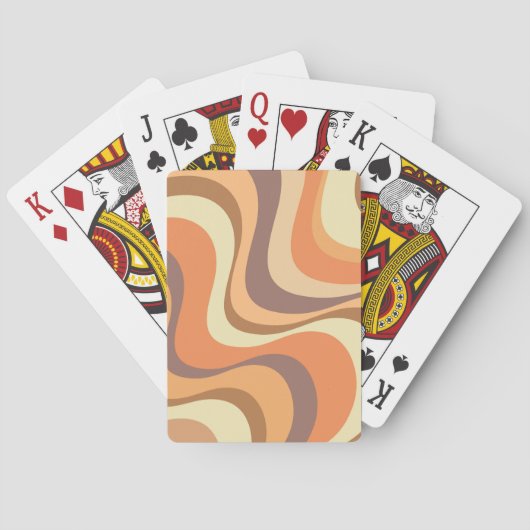 Veelkleurige moderne retro golven ontwerp pokerkaarten (Achterkant)