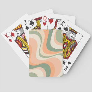 Veelkleurige moderne retro golven ontwerp pokerkaarten