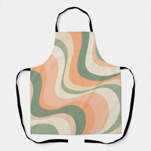 Veelkleurige moderne retro golven ontwerp schort