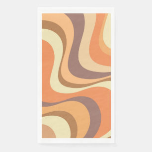Veelkleurige moderne retro golven ontwerp servet