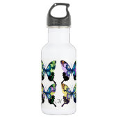 Veelkleurige Moderne Retro Vlinders Monogram Waterfles (Voorkant)