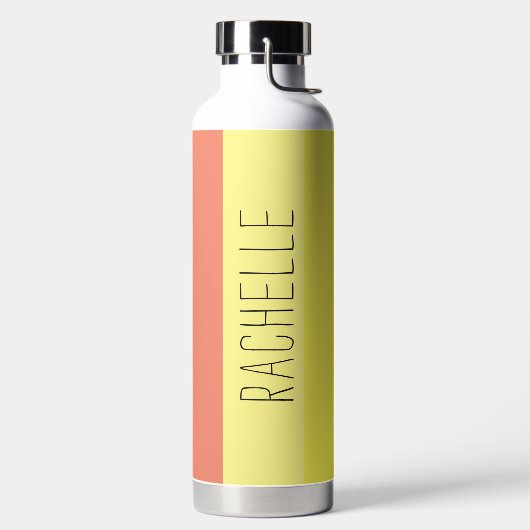 Veelkleurige Moderne Strepen met Naam Waterfles (Links)