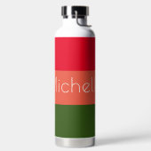 Veelkleurige Moderne Strepen met Naam Waterfles (Links)