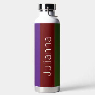 Veelkleurige Moderne Strepen met Naam Waterfles