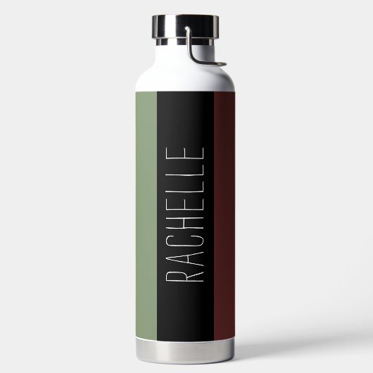 Veelkleurige Moderne Strepen met Naam Waterfles (Links)