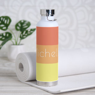 Veelkleurige Moderne Strepen met Naam Waterfles