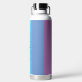 Veelkleurige Moderne Strepen met Naam Waterfles (Achterkant)