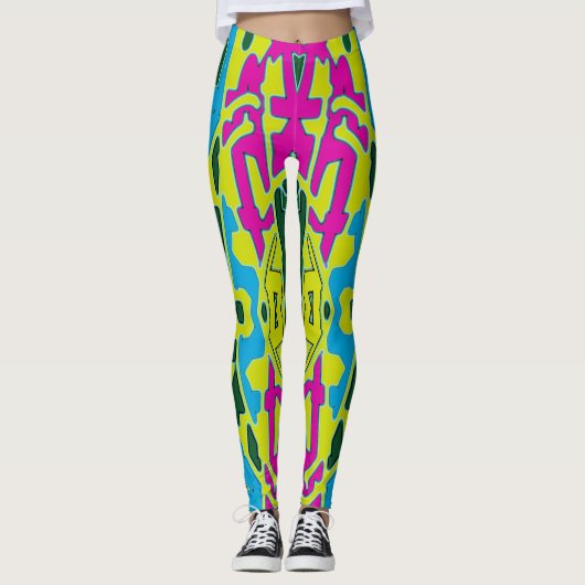 Veelkleurige naadloze "Ratti_Creative_Arts" Leggin Leggings (Voorkant)