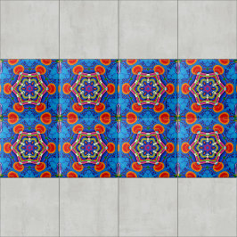 Veelkleurige olieverfschilderij caleidoscoop tegeltje