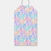 Veelkleurige olifanten Baby shower Kinderverjaarda Cadeaulabel (Voorkant)