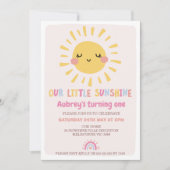 Veelkleurige Onze Kleine Zonneschijn 1e Verjaardag Kaart (Voorkant)