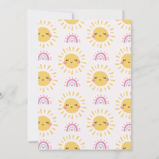 Veelkleurige Onze Kleine Zonneschijn 1e Verjaardag Kaart (Achterkant)