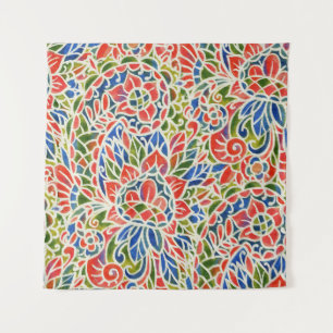 Veelkleurige Paisley Print Batik Patroon Wandkleed