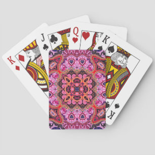 Veelkleurige paisley, sjaal print ontwerp pokerkaarten