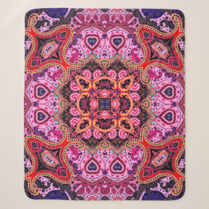 Veelkleurige paisley, sjaal print ontwerp sherpa deken