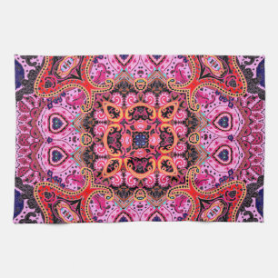 Veelkleurige paisley, sjaal print ontwerp theedoek