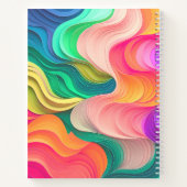 Veelkleurige papieren golven schetsboek notitieboek (Achterkant)