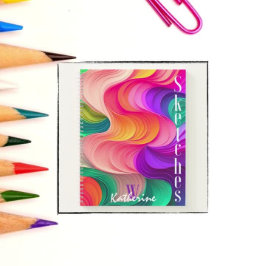 Veelkleurige papieren golven schetsboek notitieboek