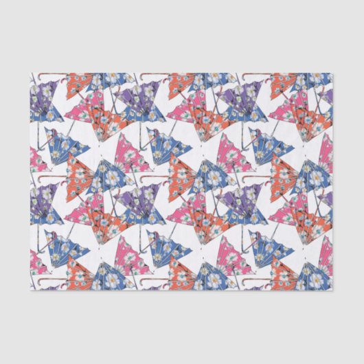 Veelkleurige paraplu's Weefselpapier Tissuepapier (Voorkant)