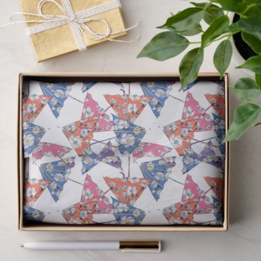 Veelkleurige paraplu's Weefselpapier Tissuepapier (Geschenk)