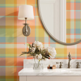 Veelkleurige pastel in roze, groen en blauw behang