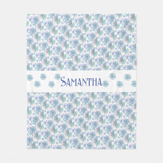 Veelkleurige pastel patchwork Daisy Fleece Deken (Voorkant)