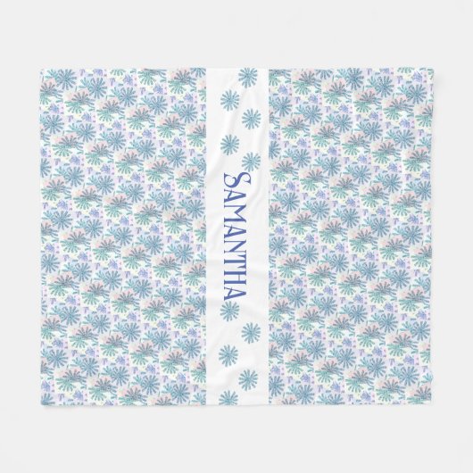 Veelkleurige pastel patchwork Daisy Fleece Deken (Voorkant (Horizontaal))