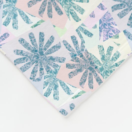 Veelkleurige pastel patchwork Daisy Fleece Deken (Hoek)