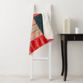 Veelkleurige Patchwork: Aziatische stijl Quilt. Sherpa Deken (In situ)