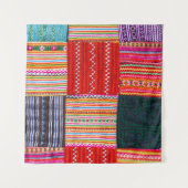 Veelkleurige Patchwork: Aziatische stijl Quilt. Wandkleed (Voorkant (horizontaal))