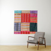 Veelkleurige Patchwork: Aziatische stijl Quilt. Wandkleed (In Situ (horizontaal))