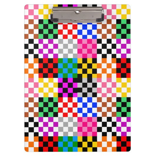 Veelkleurige patchwork check patroonontwerp klembord (Voorkant)