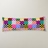 Veelkleurige patchwork check patroonontwerp lichaamskussen (Achterkant)
