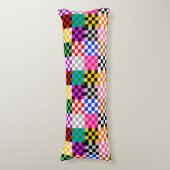 Veelkleurige patchwork check patroonontwerp lichaamskussen (Voorkant Verticaal)