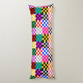 Veelkleurige patchwork check patroonontwerp lichaamskussen (Achterkant (Verticaal))