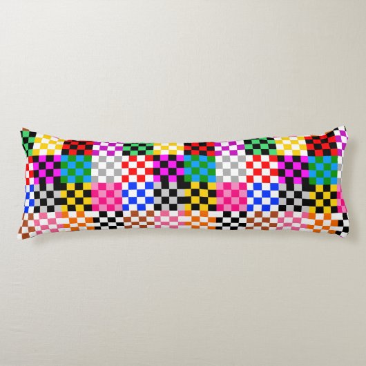 Veelkleurige patchwork check patroonontwerp lichaamskussen (Voorkant)