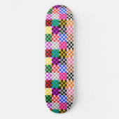 Veelkleurige patchwork check patroonontwerp persoonlijk skateboard (Voorkant)