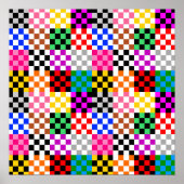 Veelkleurige patchwork check patroonontwerp poster (Voorkant)
