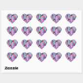 Veelkleurige patchwork quilt hart sticker (Vel)