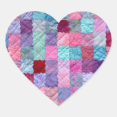 Veelkleurige patchwork quilt hart sticker (Voorkant)